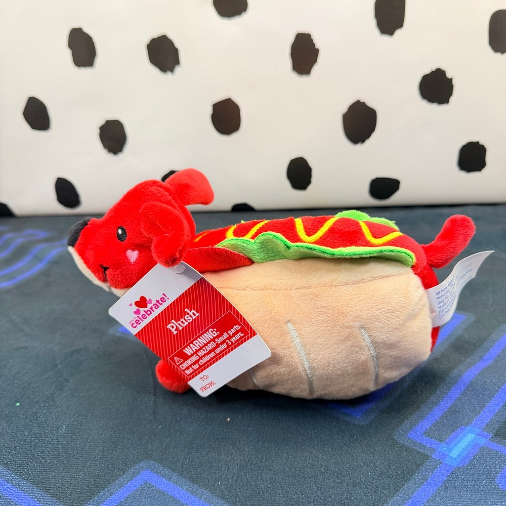 Puppy Hot Dog Plush Way to Celebrate! Kids Red Food Themed Toy